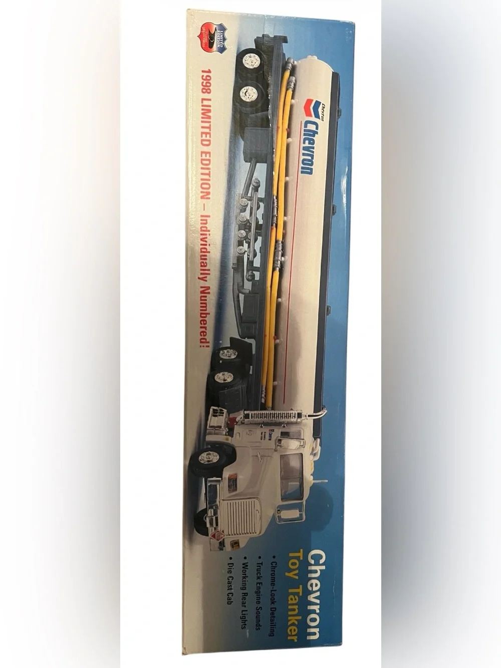 White Tanker Truck Toy for Kids - White & Blue